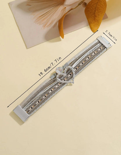 Mia - Brazalete a capas Luana con adorno de corazón