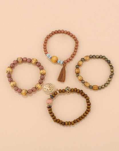 MIA - Set de Pulseras con cuentas y  árbol de la vida