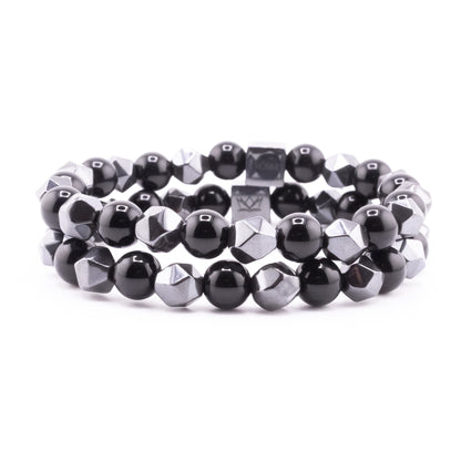Pulsera Signature Diamond Onix y Hematita