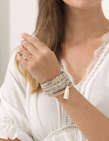 Mia - Brazalete a capas Samara Beige