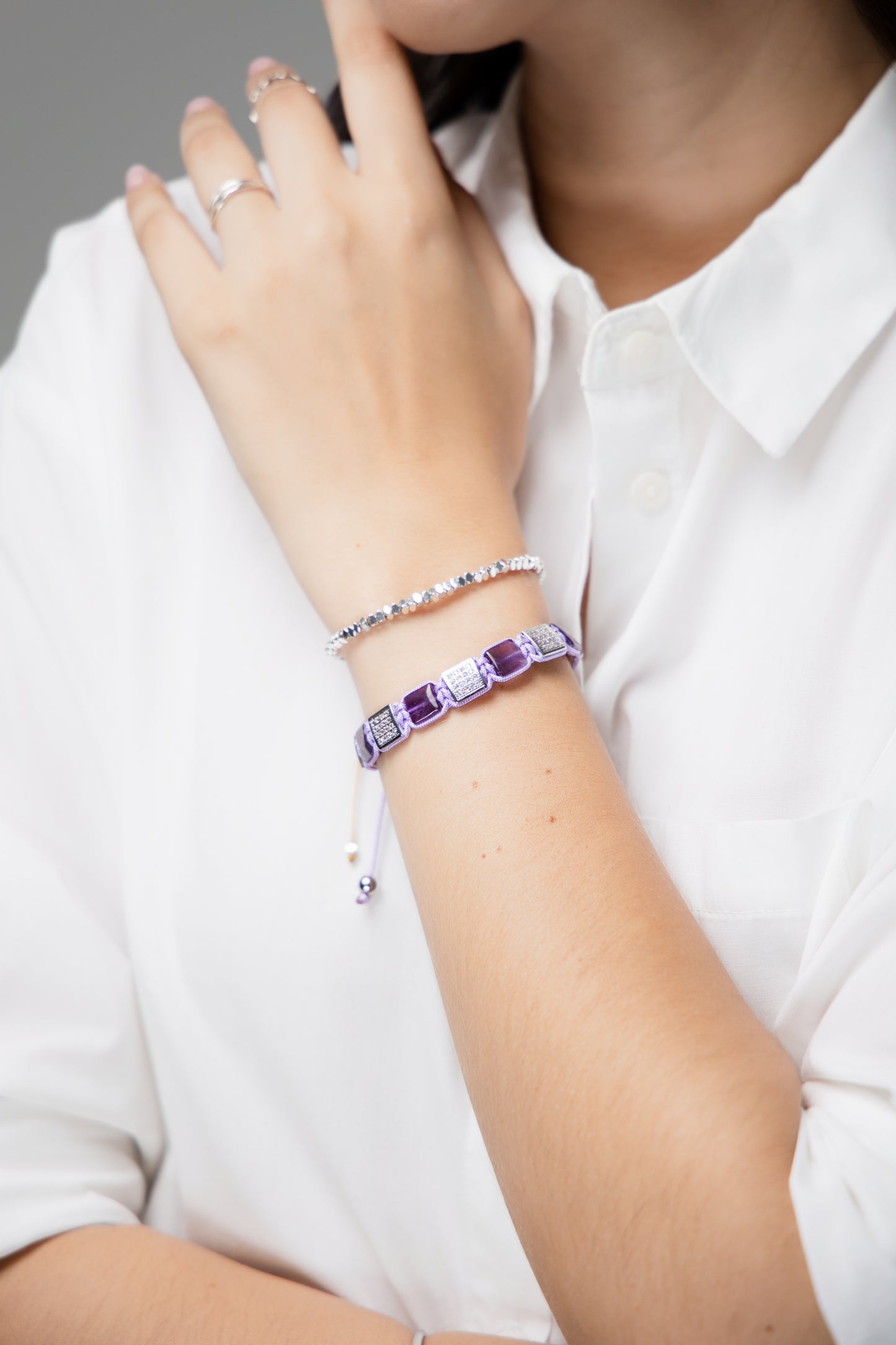 Mia Luxury Gemcube Amatista Silver