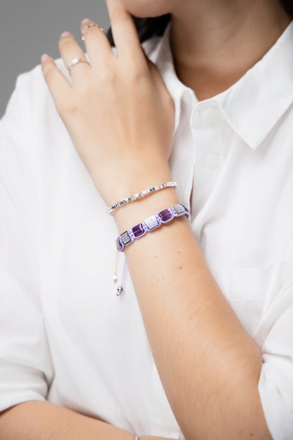 Mia Luxury Gemcube Amatista Silver