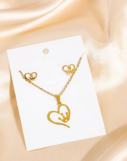 Mia Set de 3 piezas Love Queen en Acero Inoxidable Dorado