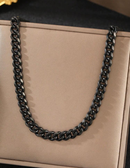 Collar de cadena minimalista negro