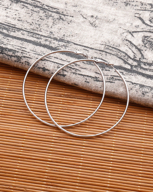 MIA - Pendientes Minimalistas Grandes en Acero Inoxidables Plateados