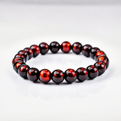 Pulsera Signature Single Ojo de Tigre Rojo