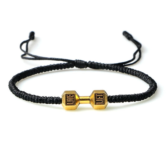 Pulsera con dije de pesa/mancuerna