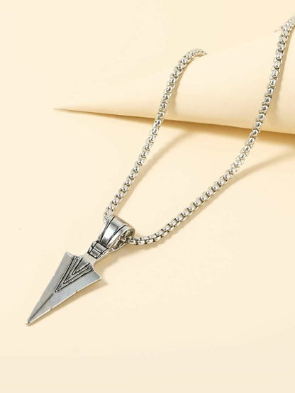 Metal Triangle Spearhead Design Men's Necklace
