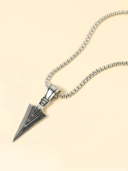 Metal Triangle Spearhead Design Men's Necklace