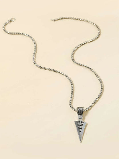 Metal Triangle Spearhead Design Men's Necklace