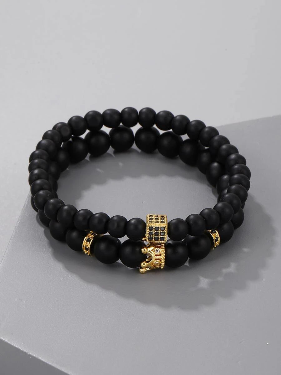 2 piece bracelet with men's bead