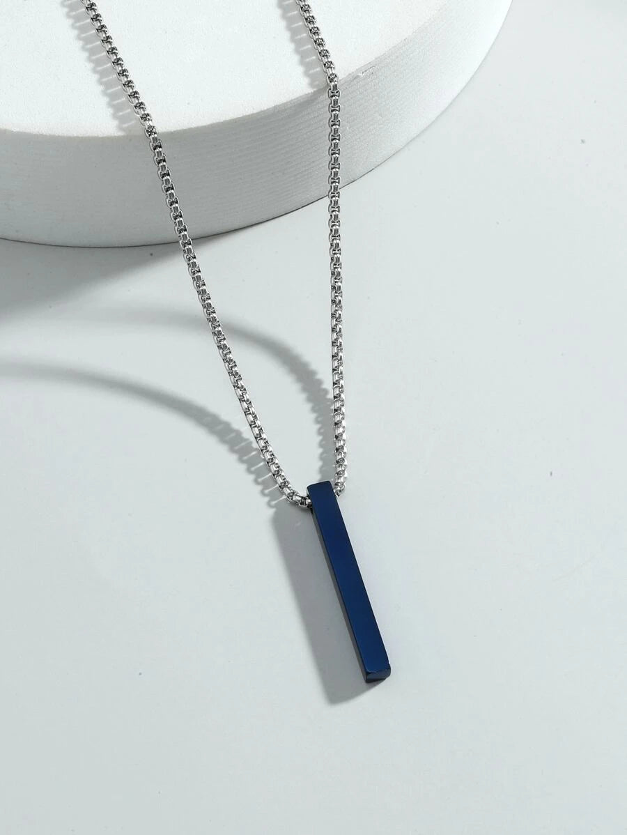 Blue Geometric Pendant Necklace