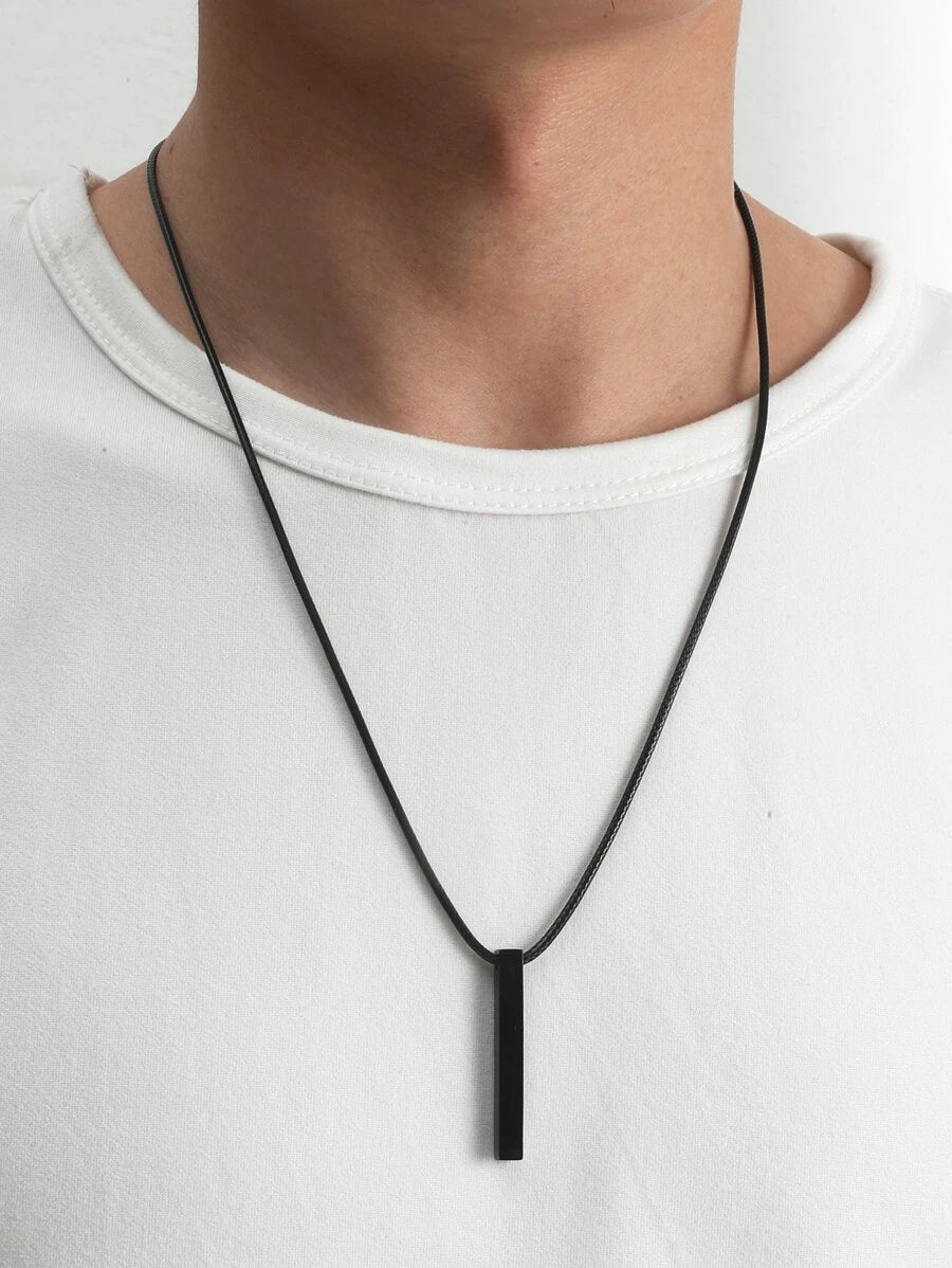 Black Geometric Design Necklace