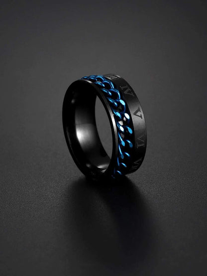 Ring for Men with blue one size diamond design