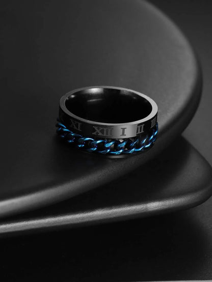 Ring for Men with blue one size diamond design