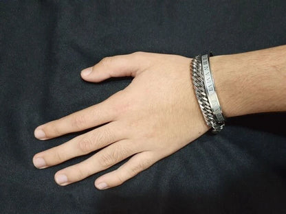 Roman Numeral Chain &amp; Bangle Bracelet