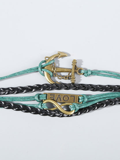 Infinity bracelet with anchor design