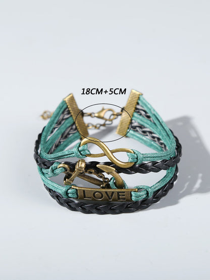 Infinity bracelet with anchor design