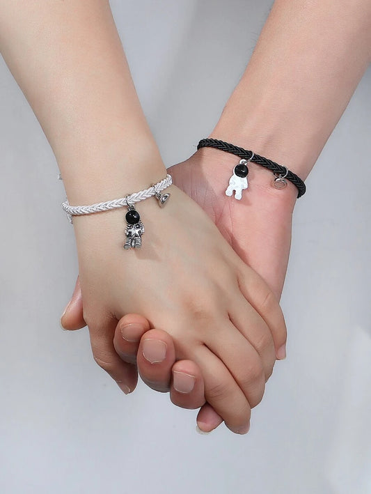 Pulsera para parejas astronauta accesorio magnético corchete