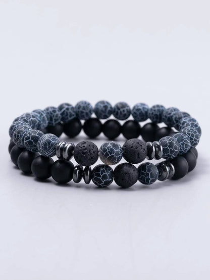 A Pulsera en 2 Piezas con Piedras Ajustable