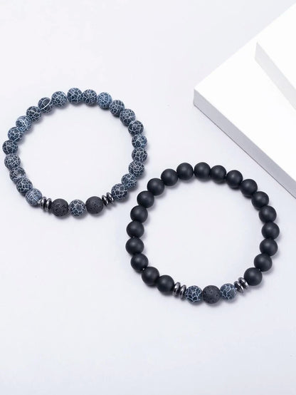 A Pulsera en 2 Piezas con Piedras Ajustable