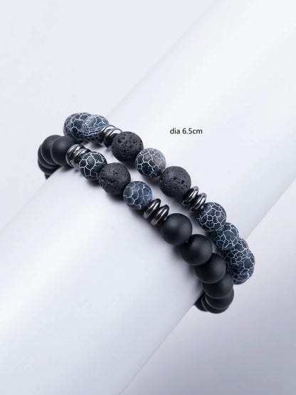 A Pulsera en 2 Piezas con Piedras Ajustable