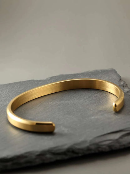 Golden open bracelet for men