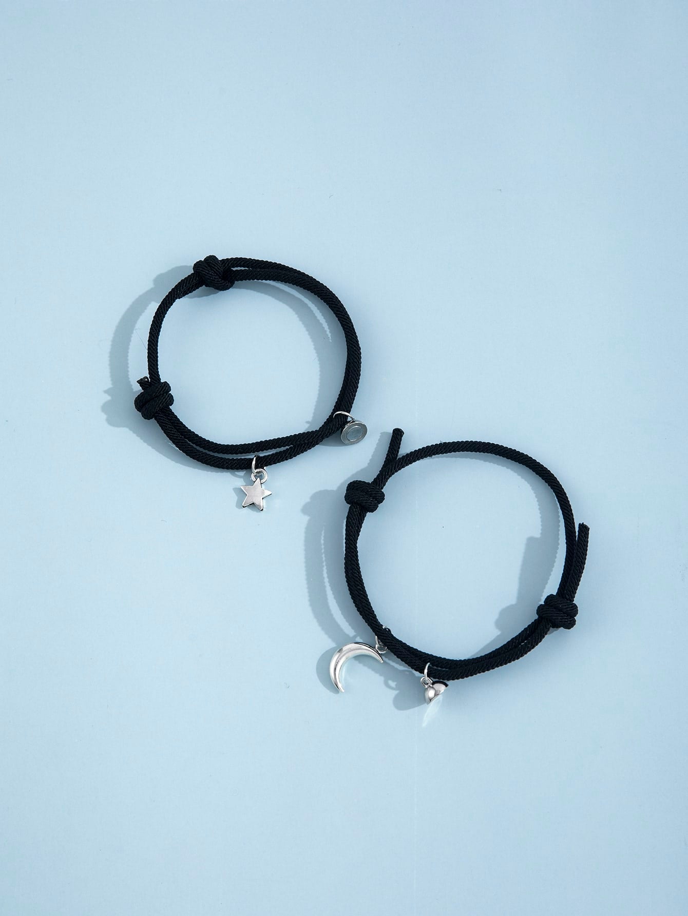 Bracelets for couples with moon and star detail