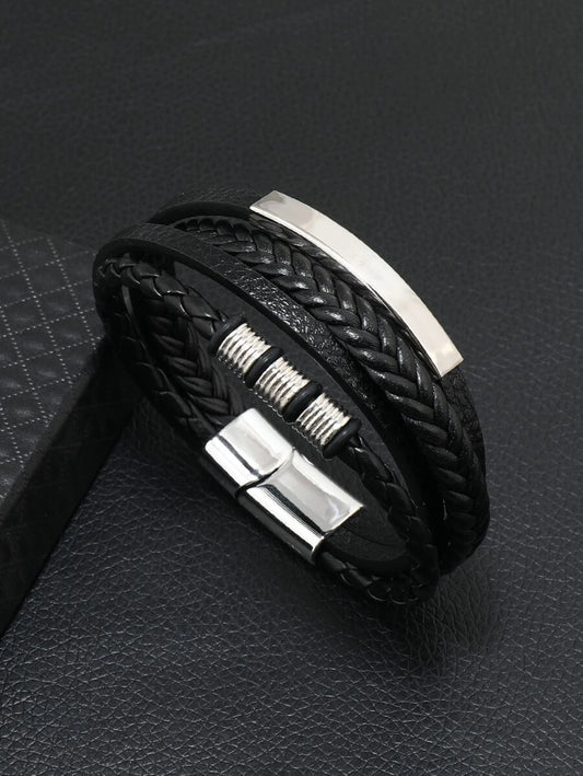 Pulsera Trenzada con Detalle de Metal