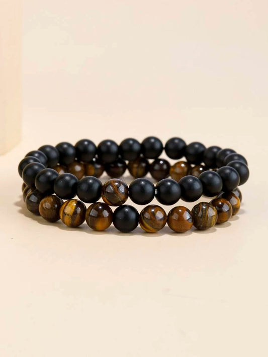 2 piece bracelet with men's bead