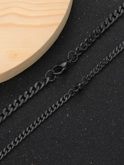 Black Minimalist Chain Necklace 2 Pieces