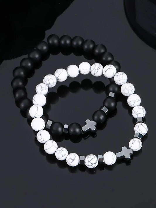 Bracelet with cross decoration bead