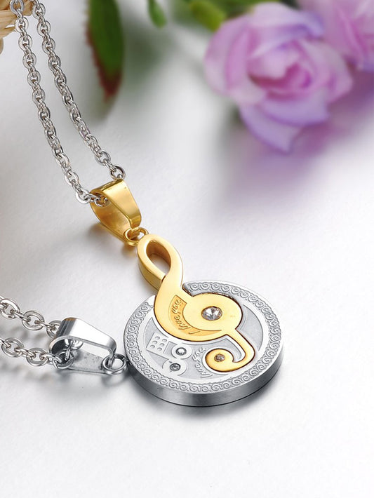 Necklace with musical note accessory 2 pieces